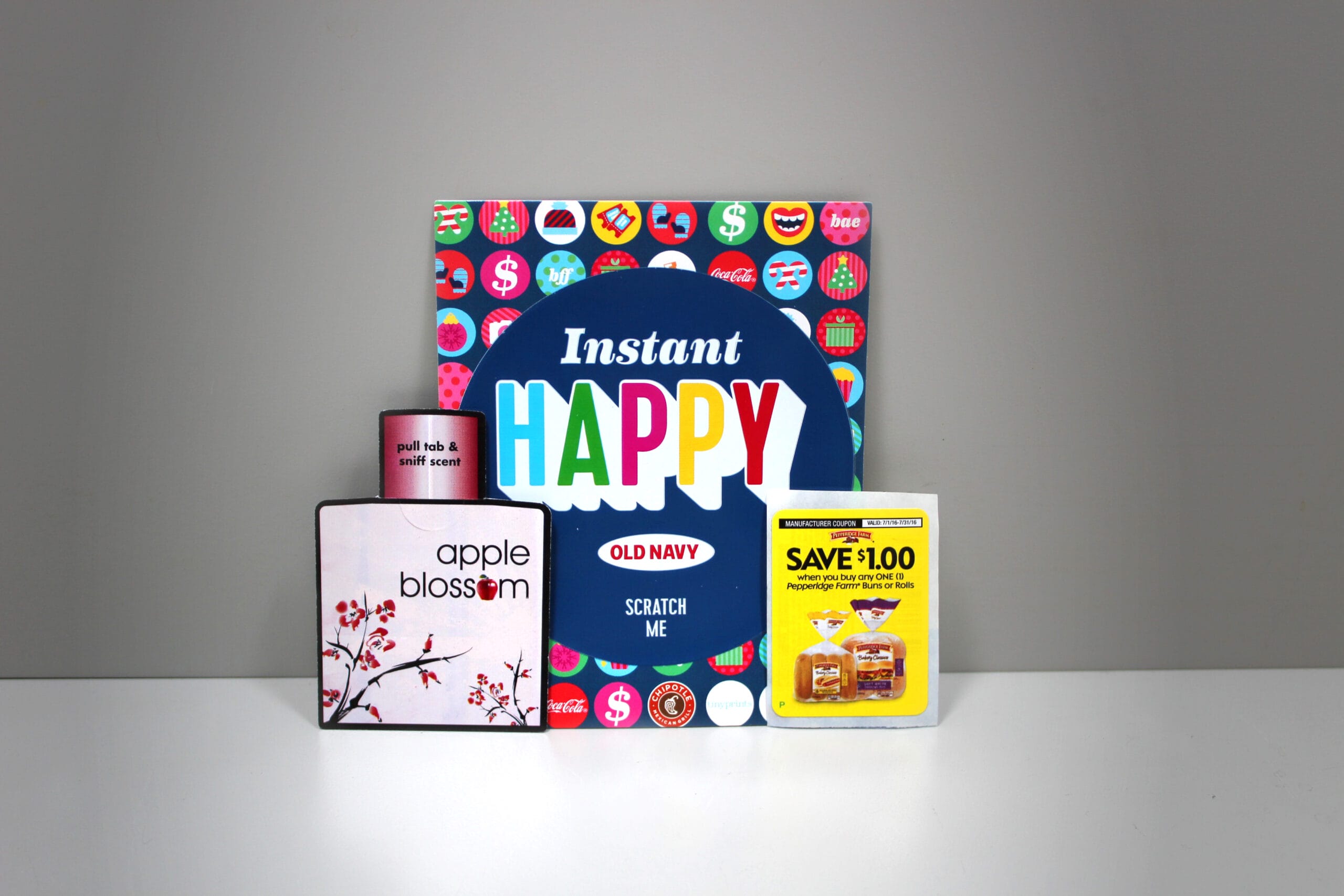 Selection of promotional labels and items