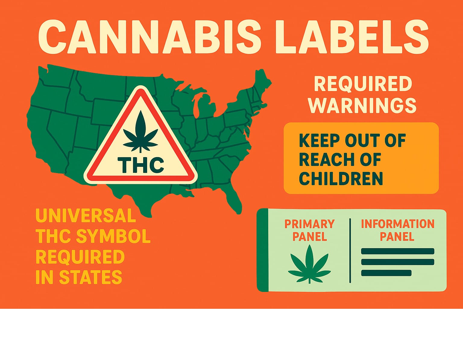 revise so that all of the infographic remains in the image and all words are displayed. - cannabis labels infographic 