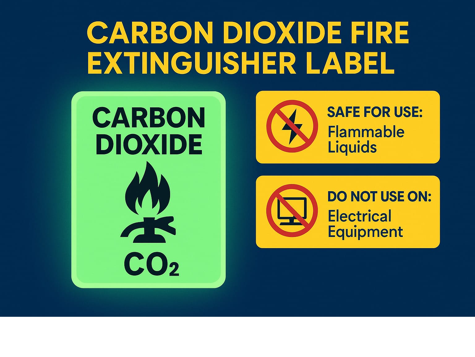  - carbon dioxide fire extinguisher label infographic 